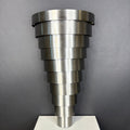 Art Deco Wired Custom 2-Light Tapered Silver Metal Wall Sconce 12”x 21”x 6”