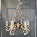 Arte De Mexico 6-Light Bronze Brushed Iron and Glass Chandelier 32” Diameter x 40”