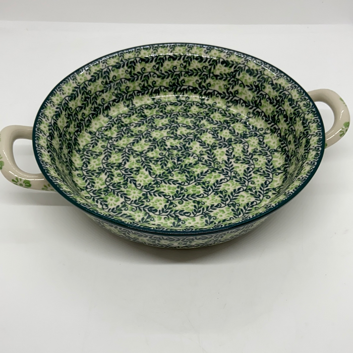 Baker ~ Round w/ Handles ~ 8 inch ~ 1888Q - T4*