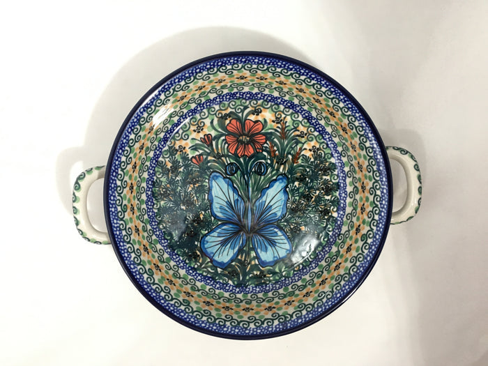 Baker ~ Round w/ Handles ~ 8 inch ~ U1491 ~ U4*