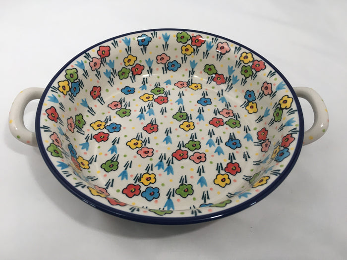 Baker ~ Round w/ Handles ~ 8 inch ~ U4884 ~ U3*