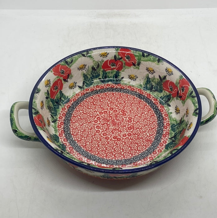 Baker ~ Round w/ Handles ~ 8 inch ~ U5043 ~ U6!