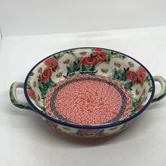 Baker ~ Round w/ Handles ~ 8 inch ~ U5043 ~ U6!