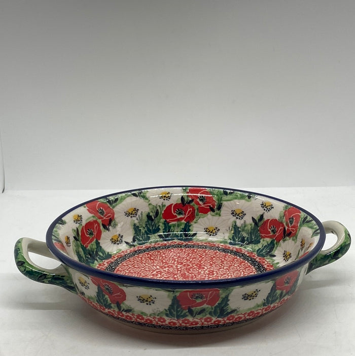 Baker ~ Round w/ Handles ~ 8 inch ~ U5043 ~ U6!