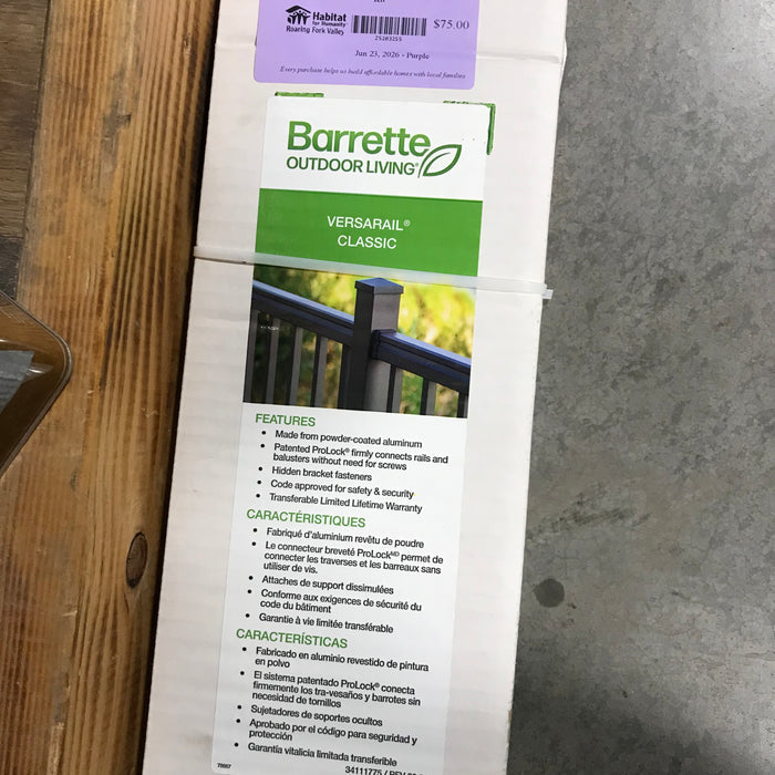 Barrette Matte Black Versarail Classic 8'x 42" Stair Kit