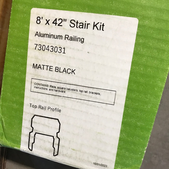 Barrette Matte Black Versarail Classic 8'x 42" Stair Kit