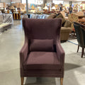 Bernhardt Plum Boucle Nailhead Contemporary Curve Back Wing Chair 32"x 38"x 44"