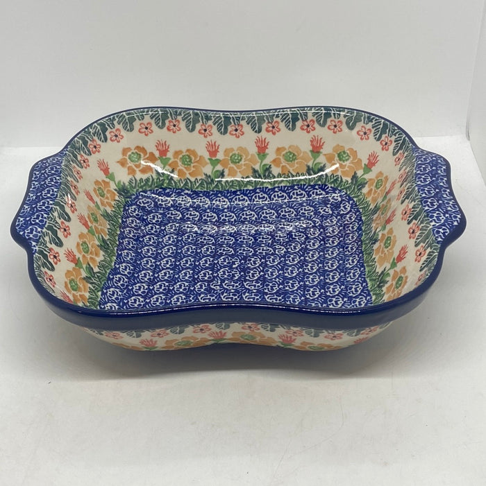 Bowl ~ Square w/ Handles ~ 1384X - T3!
