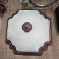 Brand New! Shaped Ceiling Light with Dark Frame and Swirl Glass 12"x12"x7"
