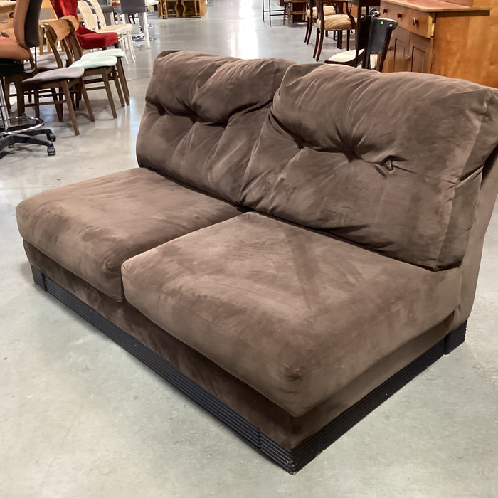 Brown Micro Plush Armless Loveseat Sofa 62"x 40"x 34"