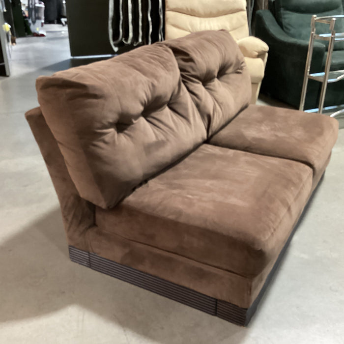 Brown Micro Plush Armless Loveseat Sofa 62"x 40"x 34"