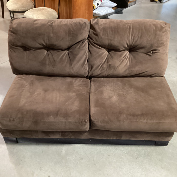 Brown Micro Plush Armless Loveseat Sofa 62"x 40"x 34"