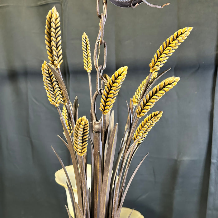 Brushed Bronze 2 Tier 9 Light Wheat Chandelier 31"x 32"