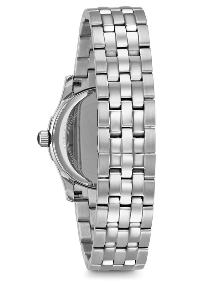 Bulova Womens Diamond Heart Watch - White MOP Dial - Stainless Steel Bracelet - 96P182B