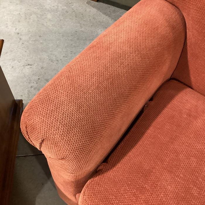 Burnt Orange Woven Chenille Down Mix Roll Arm Sofa 91"x 38"x 34"
