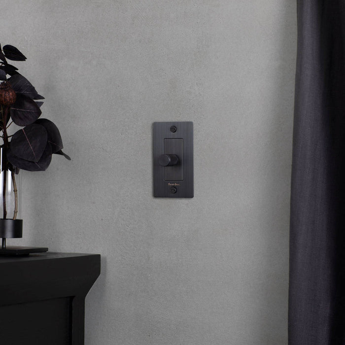 Buster + Punch 1 Gang Dimmer |LED | Cross Knurl | with logo
