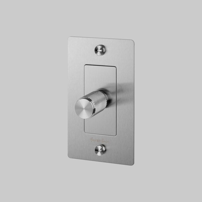 Buster + Punch 1 Gang Dimmer |LED | Cross Knurl | with logo