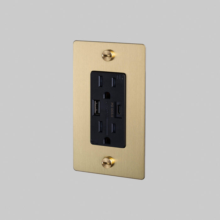 Buster + Punch 1 Gang Duplex Outlet | USB A + C