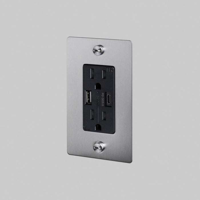 Buster + Punch 1 Gang Duplex Outlet | USB A + C