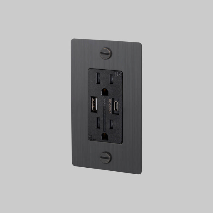 Buster + Punch 1 Gang Duplex Outlet | USB A + C