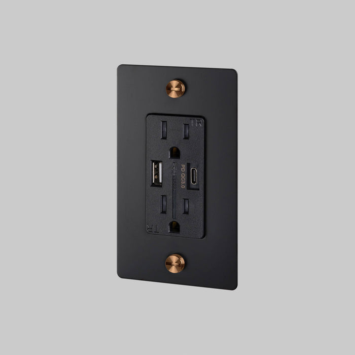 Buster + Punch 1 Gang Duplex Outlet | USB A + C