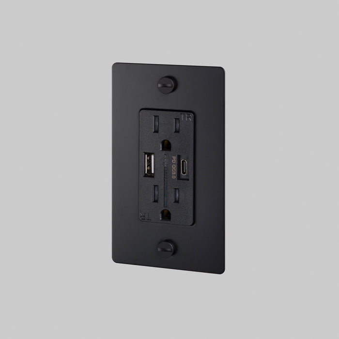 Buster + Punch 1 Gang Duplex Outlet | USB A + C