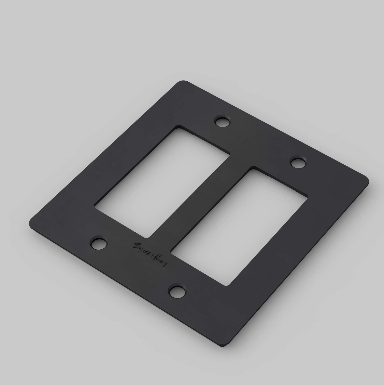 Black - Polycarbonate / 2 Gang