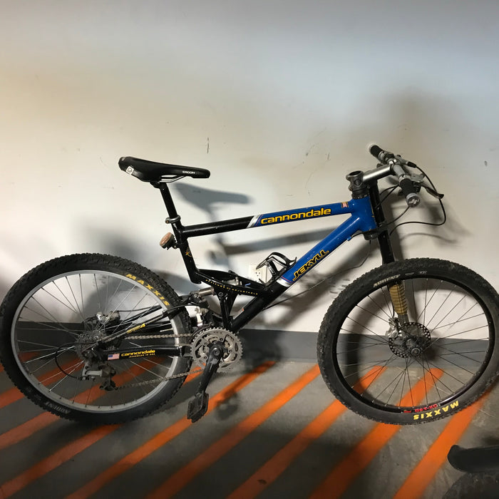 Cannondale Jekyll Black/Blue Single Fork (Lefty) 27 Speed Full Suspension Mountain Bike