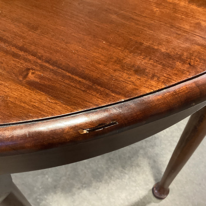 Carved Finished Wood Half Moon with 1 Drawer Accent Table 39"x 18"x 30"
