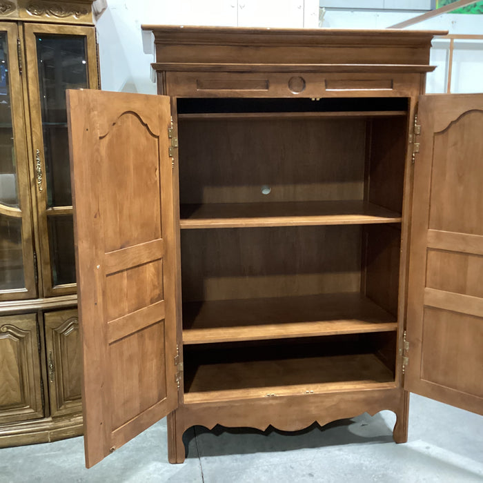 Carved Wood 2 Door with Shelves Armoire 48"x 28"x 72"