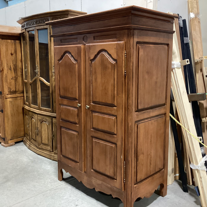 Carved Wood 2 Door with Shelves Armoire 48"x 28"x 72"