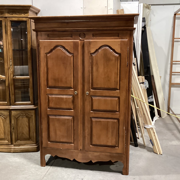 Carved Wood 2 Door with Shelves Armoire 48"x 28"x 72"