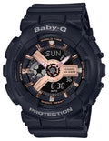Casio Baby-G Ladies BA110 Series - Black/Rose Gold-Tone - Digital-Analog - 100M - BA110RG-1A