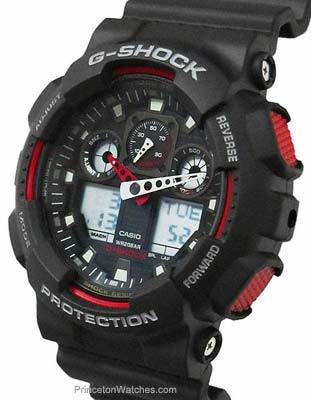 Casio XL G-Shock - Black and Red - Magnetic Resistant - World Time - 200m - GA100-1A4A_fea48646-230f-43d4-97d2-cbb07d57c563
