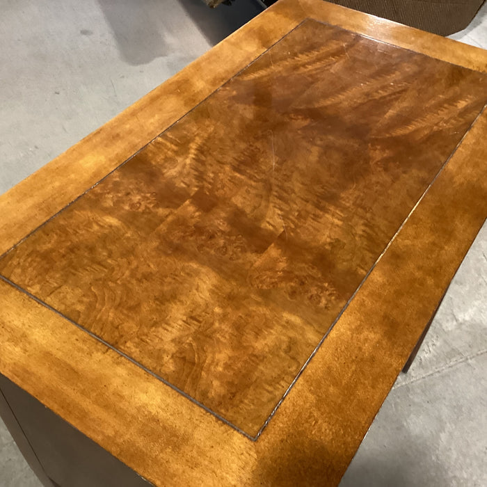 Century Furniture Finished Wood & Burl Veneer 2 Drawer Geometric Look Front Chest 32.5"x 19"x 32.5"