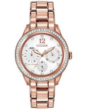 Citizen Eco-Drive Ladies Silhouette Crystal - Pink Gold-Tone Case & Bracelet - FD2013-50A