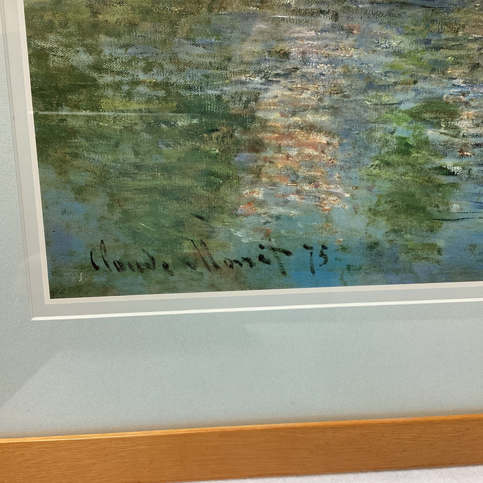 Claude Monet "Red Boats, Argenteuil" Print In Wooden Frame 38" x 27"