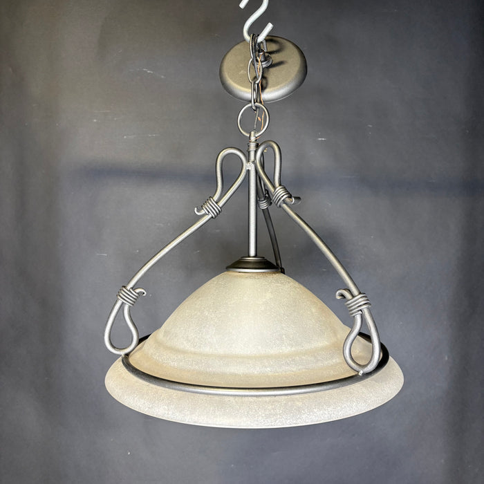 Corbet Lighting 1-Light Deep Smoke Knotted Metal with Glass Ceiling Pendant 16” Diameter 20”