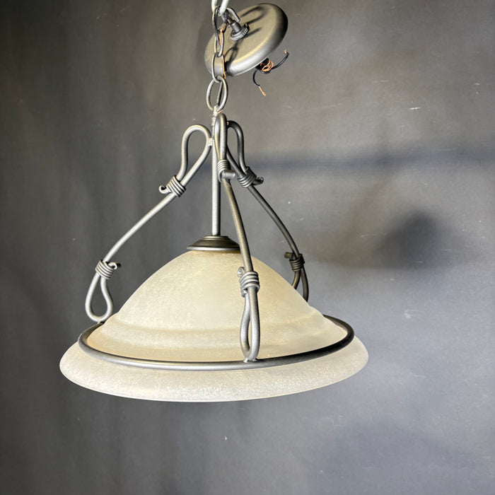 Corbet Lighting 1-Light Deep Smoke Knotted Metal with Glass Ceiling Pendant 16” Diameter 20”