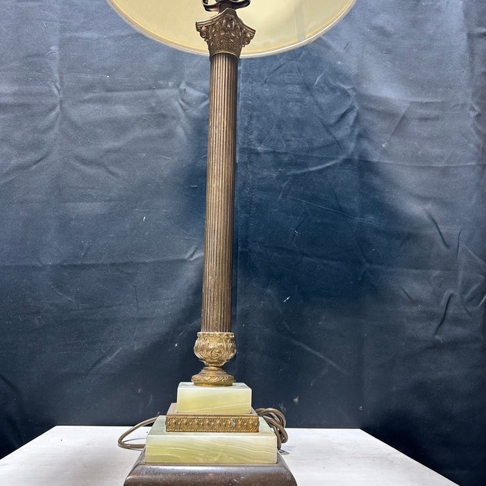 Corinthian Column Brass Table Lamp 14"x 36"