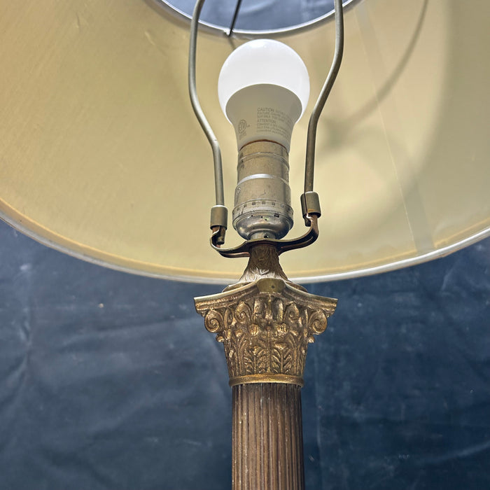 Corinthian Column Brass Table Lamp 14"x 36"