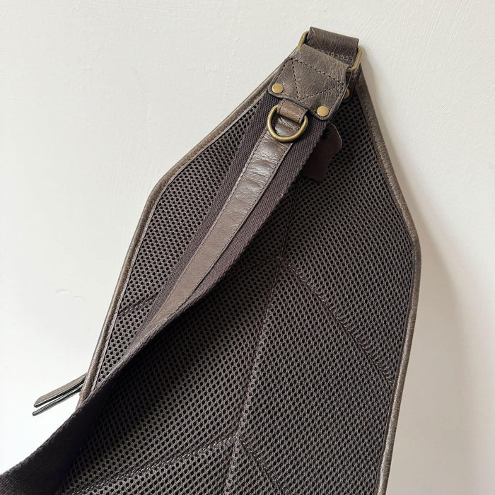 Crazy Horse Leather Large Sling Bag for Men