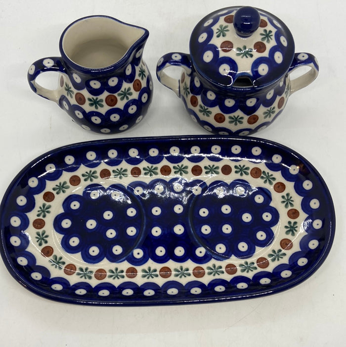 Cream (6 oz) & Sugar (7oz) w/Plate ~ 0070X - T3!