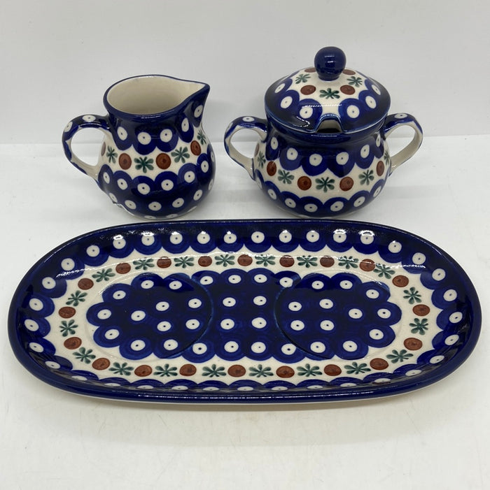 Cream (6 oz) & Sugar (7oz) w/Plate ~ 0070X - T3!