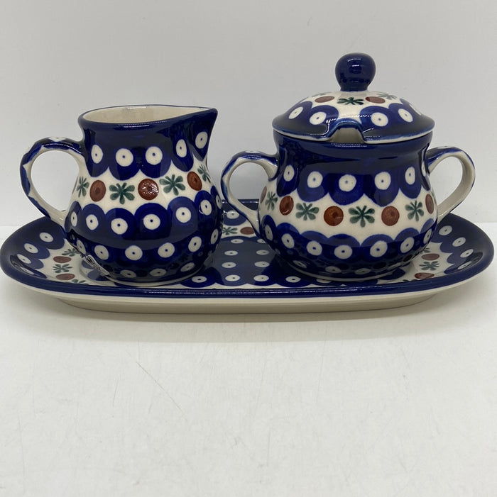 Cream (6 oz) & Sugar (7oz) w/Plate ~ 0070X - T3!