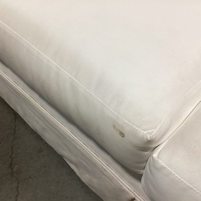 Custom Cream with Gold Tan Fringe Down Mix Roll Arm Sofa 85"x 40"x 31"