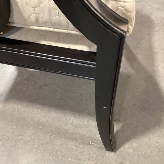 Custom Dark Finish Wood Circle Design & Cream Down Mix Chair 27"x 27"x 39"