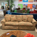 Custom Gold Orange Green Ornate Floral Down Mix Sofa 96"x 42"x 31"