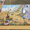 Don Quixote Handpainted Terra Cotta Backsplash Signed 12-8"x 8" Tiles, 12-3"x 3" Tiles