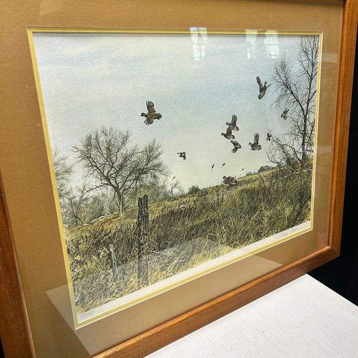 Eldridge Hardie 1979 Numbered 226/450 Signed Print November Bobwhite Quail 30.5"x 25"